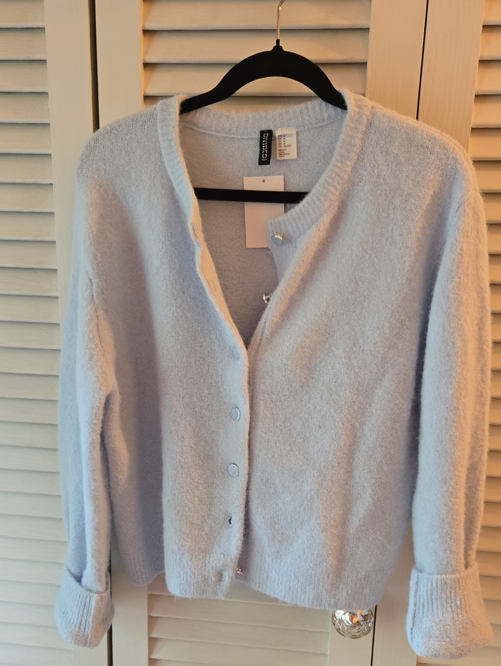 Soft Light Blue Button-Front Sweater
